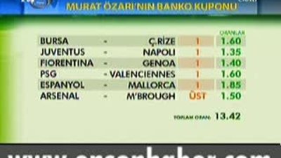 Bat tahmin Murat Özarı'nın banko kuponu