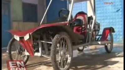 Sivaslı mucit buzdolabından otomobil yaptı