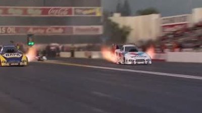 Drag yarışlarında facianın eşiğinden dönüldü