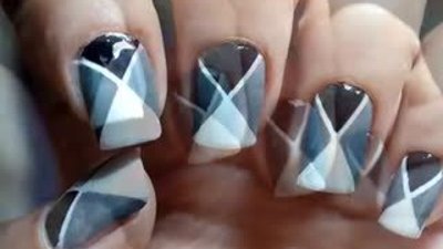 Geometrik desenli tırnaklar ve yapılışı