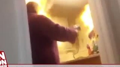  Şaka yapmak istedi karısının yüzünü yaktı