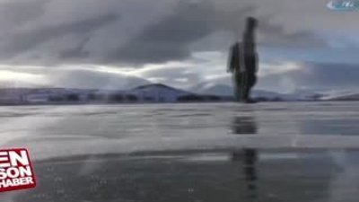 Çıldır Gölü dondu