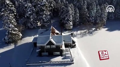 Gölcük Tabiat Parkı beyaza büründü