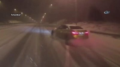 Trafik magandası kar kış dinlemedi