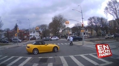 Kırmızı ışığı fırsat bilen sürücü drift yaptı