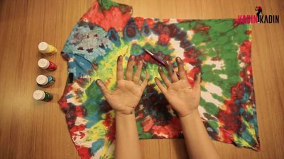 Hippi tshirt yapımı