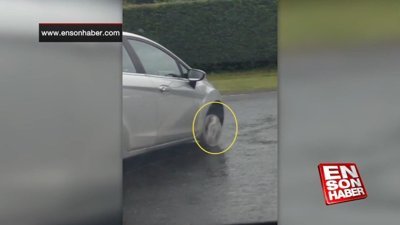 Lastiksiz giden otomobil