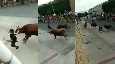 Hayattaki tüm şansını boğalardan kaçarken harcayan genç