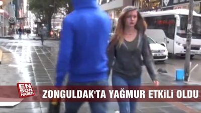Zonguldak'ta yağmur etkili oldu