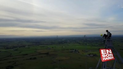 183 metrede top sektiren inanılmaz akrobat