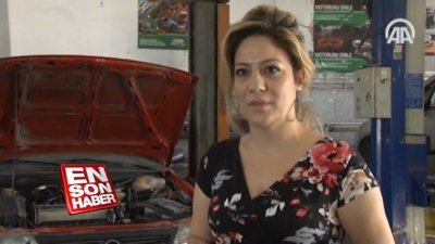 Oto tamirhanesinin kadın patronu