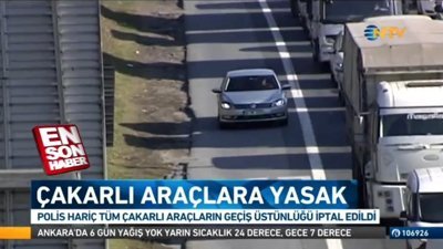 Çakarlı araçlara yasak