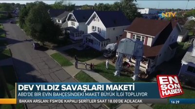 Evinin bahçesine Star Wars maketi yaptı