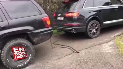 Audi Q7 ve 4x4 Jeep'in düellosu 