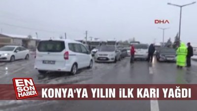 Konya'ya yılın ilk karı yağdı