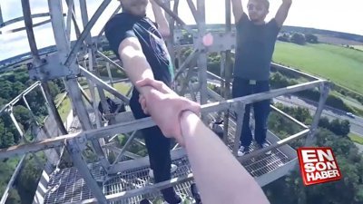 Kuleden sarkan adrenalin tutkunları
