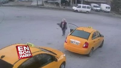 Ankara'da alkollü kadın park halindeki taksiyi kaçırdı