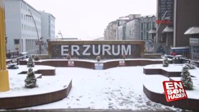 Erzurum'da kar yağışı etkili oldu