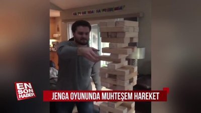 Jenga oyununda muhteşem hamle