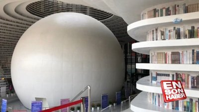 Çin’deki fütürist mimariye sahip kütüphane 