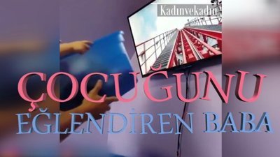 Çocuğunu eğlendiren baba