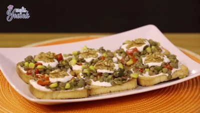 Yeşil mercimekli etimek salatası tarifi 