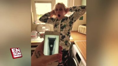 İphone ile saç kesme şakası