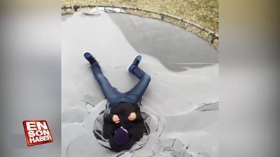 Buz tutmuş tramboline atlanırsa 