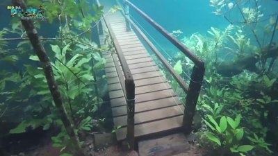 Sel sularının oluşturduğu su altı yürüme parkuru