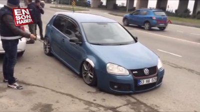 Rize'de modifiye araçlar polisleri şaşırttı