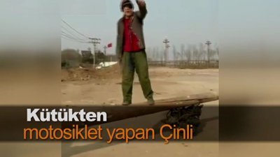Kütükten motosiklet yapan Çinli