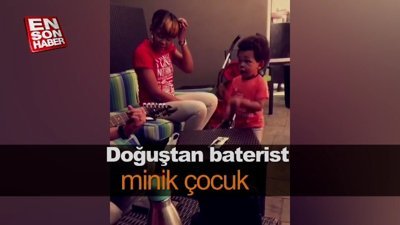 Doğuştan baterist minik çocuk
