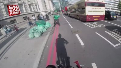 Bisiklete tır kornası taktı