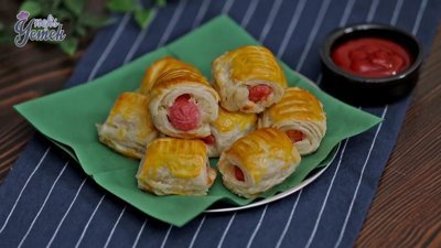 Sosisli Kaşarlı Milföy Tarifi