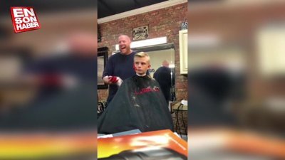 Çocuğa kulak kesme şakası yapan kuaför