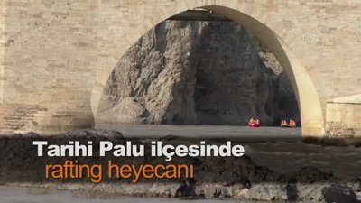 Tarihi Palu ilçesinde rafting heyecanı