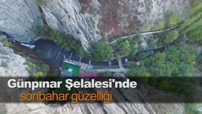 Günpınar Şelalesi'nde sonbahar güzelliği 