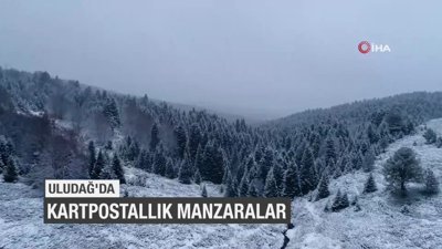 Uludağ'da kartpostallık kar manzaraları
