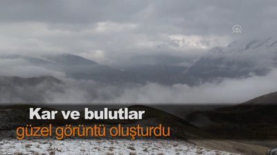 Kar ve bulutlar güzel görüntü oluşturdu