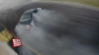 Drone ile kaydedilen drift yarışından etkileyici görüntüler