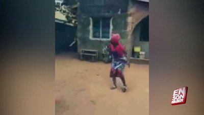 İlk defa drone gören Afrikalı kadının korkusu