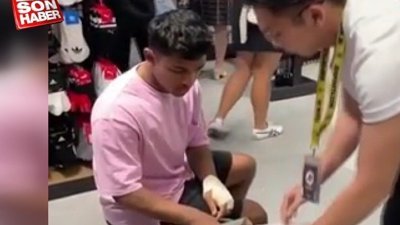  Ayakkabı satıcısını trolleyip peşinde koşturan müşteri