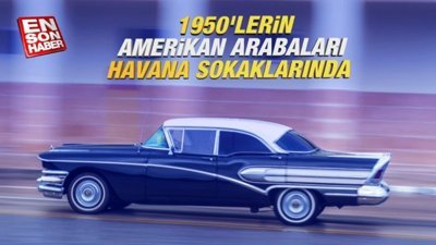 1950'lerin Amerikan arabaları Havana sokaklarında