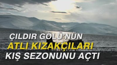 Çıldır Gölü'nün atlı kızakçıları kış sezonunu açtı