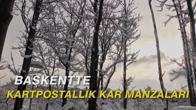 Başkentte kartpostallık kar manzaraları 