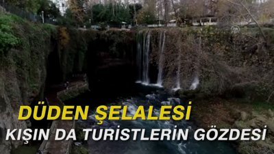 Düden Şelalesi kışın da turistlerin gözdesi
