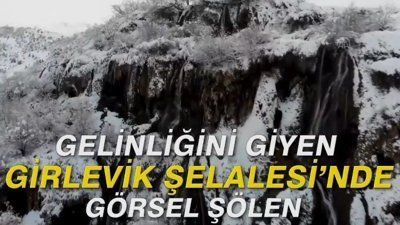 Gelinliğini giyen Girlevik Şelalesi'nde görsel şölen