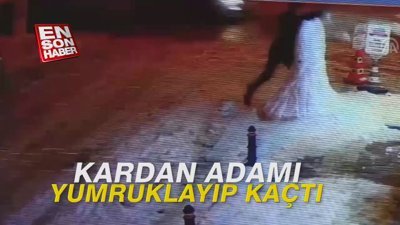 Kardan adamı yumruklayıp kaçan adam