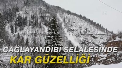 Çağlayandibi Şelalesinde kar güzelliği