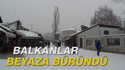 Balkanlar beyaza büründü: Saraybosna